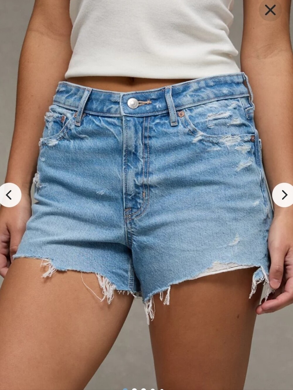 NWT American Eagle Curvy Relaxed Rigid Distressed Denim Shorts Size 10